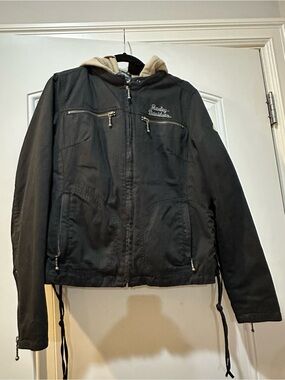 Harley-Davidson Black Jacket with Cream Hood Lining